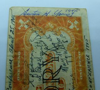 WW2 United Nations Conference Short Snorter Currency Signed on Day 1 in San Fran 4