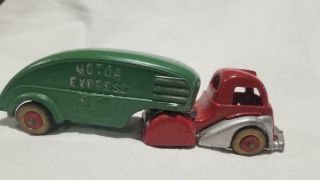 Hubley Vintage Motor Express Red Truck And Green Trailer Item