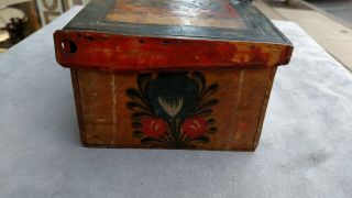 Antique Early Painted/Decorated Small Brides Box Folk Art Pennsylvania Dutch NR 11
