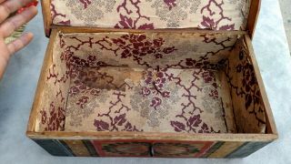 Antique Early Painted/Decorated Small Brides Box Folk Art Pennsylvania Dutch NR 7