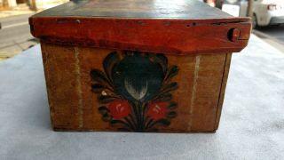 Antique Early Painted/Decorated Small Brides Box Folk Art Pennsylvania Dutch NR 9