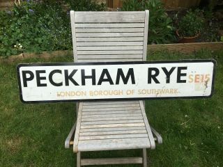 1990s London Street Road Sign Peckham Rye Se15 Del Boy