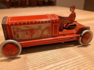 Antique Germany 1925 Gely Tin Race Toy Car 5 " Big Prewar Very Very Rare Orig.