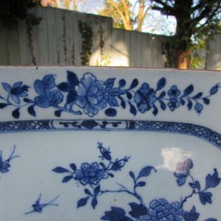 LARGE ANTIQUE 18thC CHINESE QIANLONG BLUE & WHITE PLATTER SERVING DISH 4