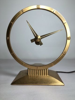 Stunning Vintage Art Deco Jefferson Golden Hour Mystery Electric Clock