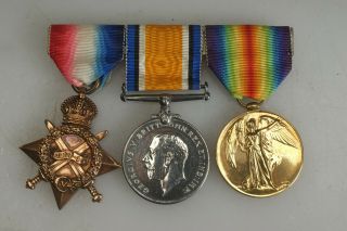 Wwi British Medal Trio To Lancashire Fusiliers Soldier Private Tilbury