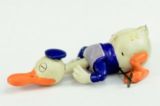 Long Billed Crawling Donald Duck Crawler Celluloid Wind Up Japan 1930 - 40 Disney 3