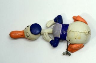 Long Billed Crawling Donald Duck Crawler Celluloid Wind Up Japan 1930 - 40 Disney 5