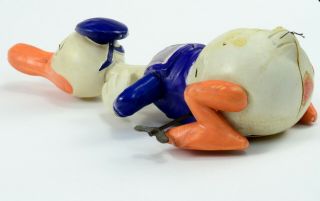 Long Billed Crawling Donald Duck Crawler Celluloid Wind Up Japan 1930 - 40 Disney 8