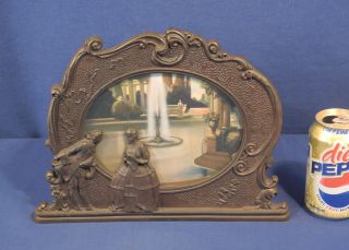 Vtg Antique 1931 Scene In Action Motion Lamp Water Fountain Man,  Lady
