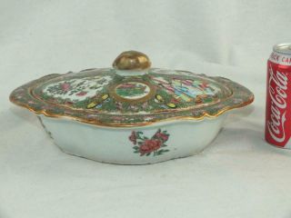 Fine 19th C Chinese Porcelain Canton Famille Rose Oval Tureen And Cover