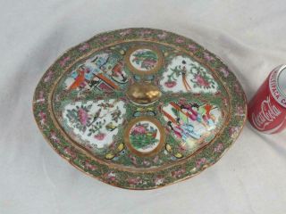 FINE 19TH C CHINESE PORCELAIN CANTON FAMILLE ROSE OVAL TUREEN AND COVER 2