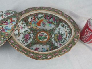 FINE 19TH C CHINESE PORCELAIN CANTON FAMILLE ROSE OVAL TUREEN AND COVER 3