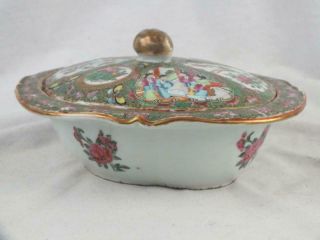 FINE 19TH C CHINESE PORCELAIN CANTON FAMILLE ROSE OVAL TUREEN AND COVER 4