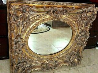 Antique Rococo Mirror In Gold Large 37 " Wide X 33 " High,  5 " Deep - Heavy Weight