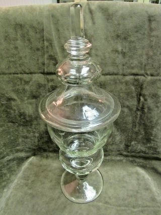 Victorian Tall Cut Polished Surface Apothecary Candy Display Jar W/cover Crystal