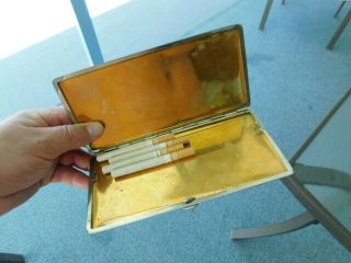 Long Old Vintage Asian Antique Japanese Lacquer Koi Fish Cigarette Case rare 11