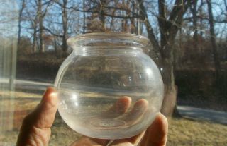 1830s Pontiled Leech Jar Hand Blown With Rolled Lip Flint Glass Medical Leeches