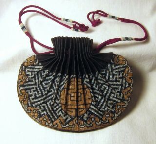 Estate Find Old Chinese Scent Pouch Shou With Metallic Threads 3 Day Nr