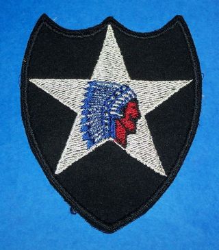 Felt Post Ww2 German Made 2nd Infantry Division Patch,  Right Facing