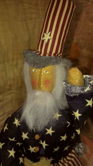 Primitive Decor Folk Art Americana Uncle Sam Riding A Pig July 4th independence 5