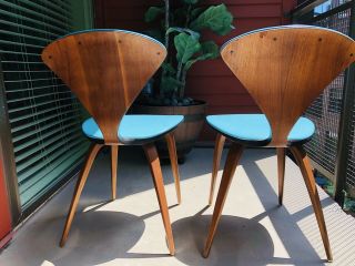 True Blue,  Stunning Norman Cherner Chairs By Plycraft 1950s 3