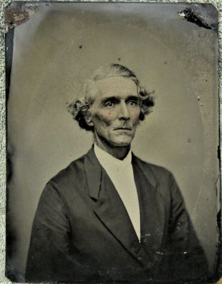 pre Civil War full plate tintype,  possibly of JEFFERSON DAVIS [???] in frame 4
