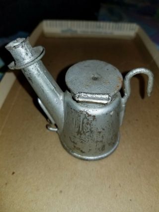 Antique Coal Miner Oil Wick Teapot Lamp Trademark " Crown " Gregg & Sterling Co.