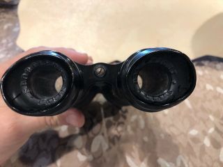 Vintage Rare Antique Binoculars Paris Sportiere - Army & Navy WWI W/ Case VGUC 12