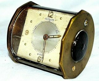 Rare Vintage Lecoultre 8 Day Travel Alarm Clock Well