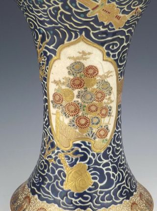 Antique Japanese Satsuma Pottery - Large Oriental Precious Objects Vase 6