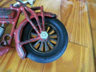 Rare Vintage Hubley Cast Iron Indian Motorcycle No Sidecar 9 