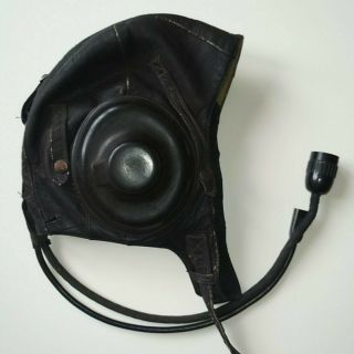 Russian Pilot Leather Flight Helmet From 1955 Ussr Air Force