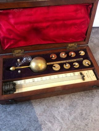 VINTAGE SIKES HYDROMETER with weights and Needs thermometer 3