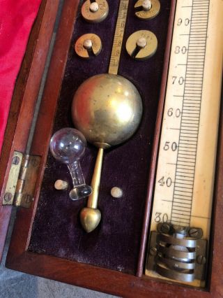 VINTAGE SIKES HYDROMETER with weights and Needs thermometer 5