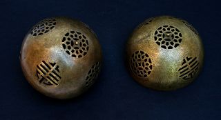 ANTIQUE CHINESE BRONZE INCENSE BURNER GIMBALED SPHERE BALL SPHERICAL QING 6