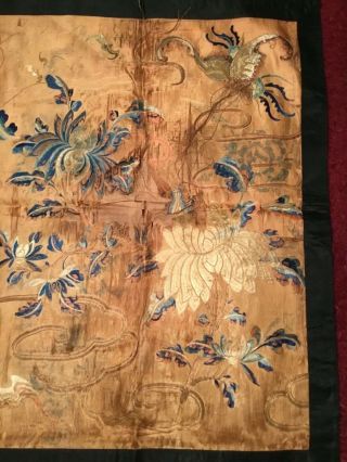 RARE ANTIQUE 18th/ 19th c CHINESE QI ' ING EMBROIDERED PANEL EMBROIDERY IMMORTAL 10