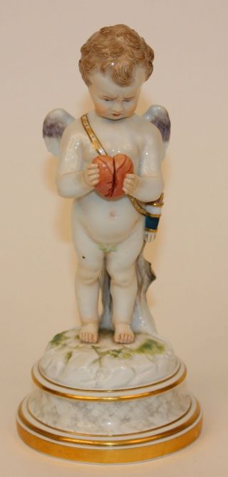 Meissen Cupid/cherub With Broken Heart Porcelain Figurine