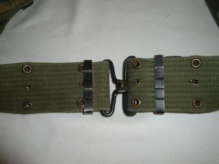 WWII US ARMY,  MARINE CORPS WEB BELT,  CANTEEN,  CUP,  HOLDER,  FLASHLIGHT,  POUCH 8