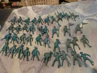 1960s Marx Giant Fort Apache Playset Long Coats Cavalry 44.  With 44 horses 2