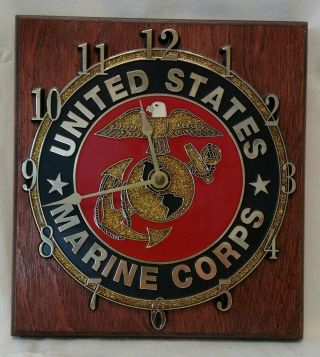Vintage Usmc Marine Corps Wall Clock Made In Usa