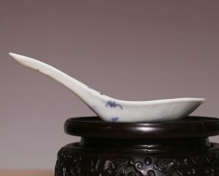 Three Unique China Early Qing Dynasty KangXi Old Blue and white small Spoon HX96 10
