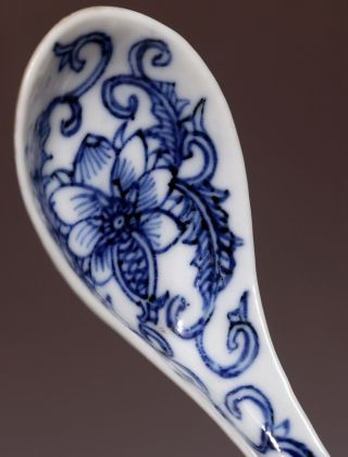 Three Unique China Early Qing Dynasty KangXi Old Blue and white small Spoon HX96 2