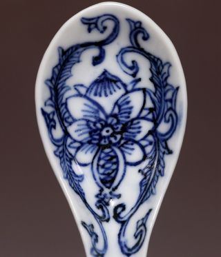 Three Unique China Early Qing Dynasty KangXi Old Blue and white small Spoon HX96 3