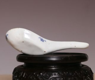 Three Unique China Early Qing Dynasty KangXi Old Blue and white small Spoon HX96 8