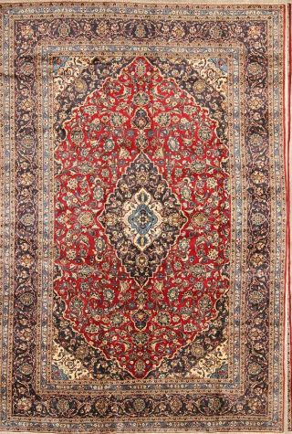 Wool Persian Traditional Area Rug Oriental Floral Hand - Knotted Carpet 8 X 12 Red