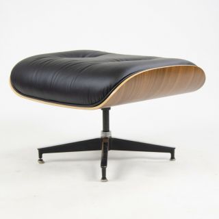 2018 Herman Miller Eames Lounge Chair & Ottoman Walnut 670 671 Black Leather 10