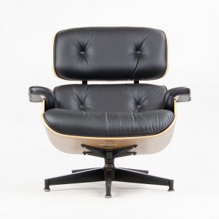 2018 Herman Miller Eames Lounge Chair & Ottoman Walnut 670 671 Black Leather 3