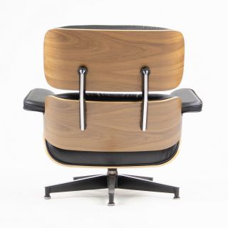 2018 Herman Miller Eames Lounge Chair & Ottoman Walnut 670 671 Black Leather 7
