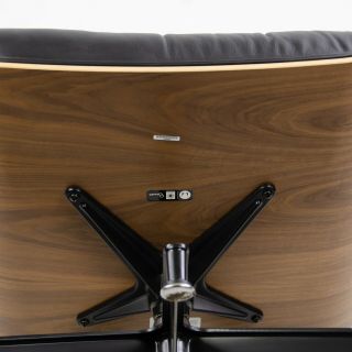 2018 Herman Miller Eames Lounge Chair & Ottoman Walnut 670 671 Black Leather 9